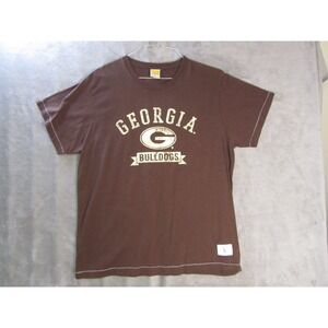 League Georgia Bulldogs Mens Large Brown Vintage Graphic T-Shirt NCAA UGA Tee
